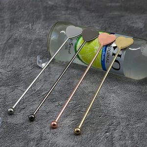 Mélangeur à café en acier inoxydable en forme de cœur pour cocktail, jus de fruits, limonade, thé glacé, cuillère à mélanger réutilisable - Product Image 4