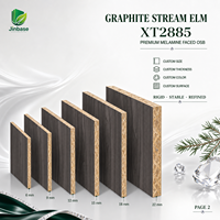 Panneau de bois aggloméré orienté (OSB) mélaminé Jinbase SXT2885 Graphite Stream Elm 18 mm E0 1220x2440 mm pour la conception d'intérieur moderne