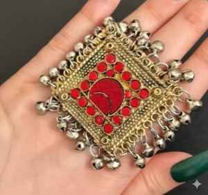 Colorful Afghani statement ring multicolor glass adjustable ring ethnic tribal boho finger ring handmade kuchi jewelry for women - Product Image 3