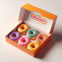 Carpeta de exhibición ecológica de materiales reciclados con relieve para donuts, pasteles, sushi y patatas fritas
