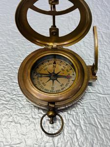 OLD WORLD TREASURE HANDICRAFTS BC-002 2.5'' Push Button Brown Modern Sundial Brass Compass Leather Case Promotional <b>Gift</b> - Product Image 2