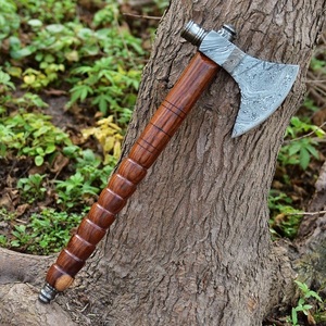 Custom Full Tang Damascus Steel Hunting Camping Bearded <b>Axe</b> Micarta Handle Tomahawk Real Hatchet with Leather Sheath, Ideal Gift - Product Image 1