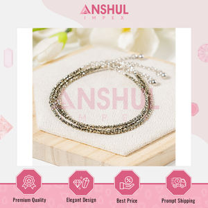 Joyería de Moda de Lujo, Tobillera Ajustable de Cristal de Pirita Facetada de 2 mm, Ligera, Versátil y de Alta Calidad - Product Image 5