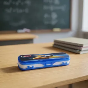 VIKAS Original <b>MINI</b> Pencil Box Durable Plastic Organizer Case for Carrying Pens Pencils Sharpener <b>Scale</b> Eraser and School - Product Image 2