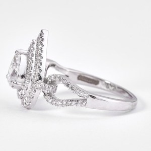Moissanite 1CT Pear <b>Solitaire</b> Halo Classic <b>Ring</b> For Women's original 925 <b>Silver</b> For Wedding Surprise Gift For Lovers - Product Image 4
