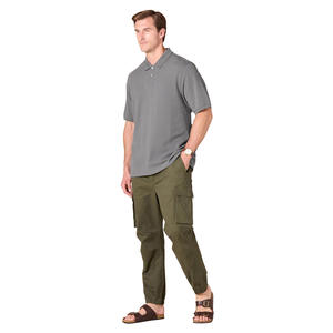 Polo classique pour homme en tissu tricoté doux avec patte de boutonnage – Haut décontracté élégant pour affaires et activités de plein air – Vente en gros - Product Image 4