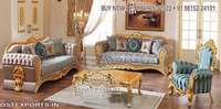 Set Furnitur Ruang Tamu Mewah Modern Royal Kingdom Kayu Jati 8 Kursi Sofa Untuk Penggunaan Rumah Tangga