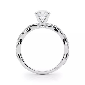 <b>Vintage</b> Round Lab Grown Diamond Twist Solitaire Engagement & Wedding <b>Ring</b> 10K 14K 18K <b>Gold</b> 925 935 Silver Fine Jewelry - Product Image 4