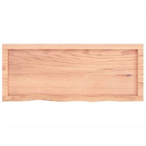 Mueble de Baño de Madera Maciza Marrón Claro, 39.4"x15.7"x(0.8"-1.6") con Encimera y Tratamiento de Luz - Product Image 4