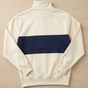 Sweat-shirt à col montant zippé 1/4 personnalisé pour homme, en molleton 100 % coton mi-lourd, à blocs de couleur, manches longues, idéal pour l'automne et l'hiver - Product Image 2