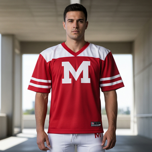 Wholesale American Football Uniform Set Custom Logo Design Quick Dry Breathable Polyester Jersey Pants For Competition - Product Image 6