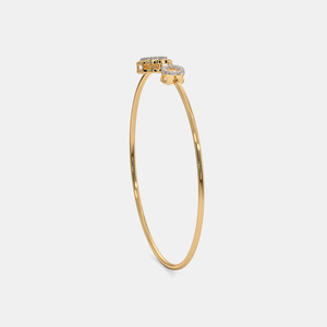 กำไลข้อมือแบบเปิดประดับเพชรทรงรัศมีคู่สีทอง - Product Image 4