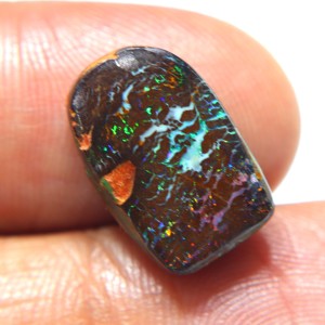 Opale de Boulder naturelle australienne en cabochon, opale de feu de Boulder australienne pour la fabrication de bijoux - Product Image 1