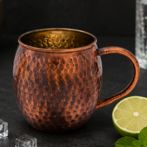 Mug en cuivre martelé rustique AuraMule Earth, fabriqué à la main, vaisselle écologique pour la maison, vaisselle de style vintage - Product Image 1
