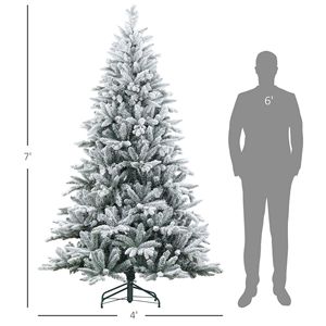 Albero di Natale Artificiale Pre-Illuminato da 210 cm con Punte Innevate, Facile da Montare, Albero Pieghevole per Casa e Ufficio, Decorazione Natalizia - Product Image 3