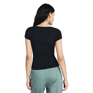 Camisetas de Mujer Holgadas, Tejidas, de Color Sólido, con Cuello en V, Casuales, 100% Algodón, Transpirables, Ecológicas, Tallas Grandes, en Oferta - Product Image 6