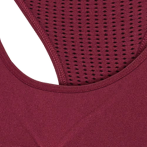Ropa Deportiva para Mujer, Sujetador Deportivo Color Granate, Top Corto Estilo Racerback, Ropa para Gimnasio, Fitness, Entrenamiento, Activewear, Marca Personalizada, Fabricante OEM, Venta al Por Mayor - Product Image 4