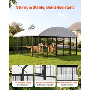 Grande Recinto per Cani da Esterno 9.8 X 9.8 X 5.4 ft, Resistente ai Raggi UV, Impermeabile, con Chiusura Sicura per Cani all'Aperto, Cuccia per Cani - Product Image 2