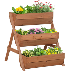 Jardinière surélevée en bois de style moderne avec pieds, pour légumes, herbes et fleurs, idéale pour balcon - Vente en gros - Product Image 4