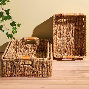 Panier de rangement en jacinthe d'eau écologique, tressé à la main, très demandé pour la maison - Product Image 4