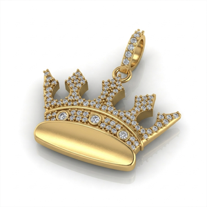 เครื่องประดับแฟชั่นดีไซน์สวยงาม ของขวัญคริสต์มาส 1.119 กะรัต จี้เพชรธรรมชาติทรงมงกุฎชุบโรเดียมเงินแท้ 925 สำหรับผู้ชาย - Product Image 1