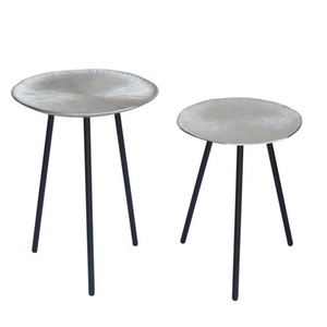Aluminum Palm Side <b>Table</b> Ottoman Brass Spray Room Luxury <b>Table</b> Usage Office Home Room Restaurant <b>Round</b> Made in India Square Best - Product Image 5