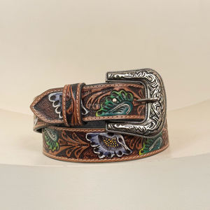 เข็มขัดหนังวัวแท้ปรับระดับได้เกรดสูงสำหรับผู้ชายและผู้หญิง - Product Image 4