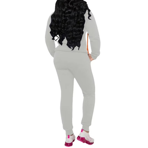 Conjunto Deportivo Informal para Mujer, Sudadera con Capucha y Pantalones, Manga Larga, Color Sólido, Talla Grande, Ligero, para Bodas - Product Image 5