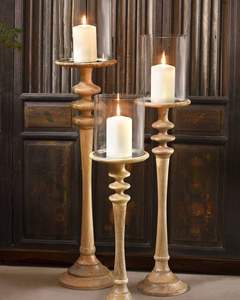 ชุดเชิงเทียนเฮอริเคนทำจากไม้แบบคลาสสิกพร้อมฝาแก้วใสของตกแต่งโต๊ะงานแต่งงานที่หรูหรา - Product Image 1
