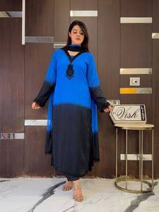 Robe Anarkali noire brodée pour femme, style traditionnel indien pakistanais, longueur ras du sol, en soie, coupe classique, pour mariage - Product Image 4