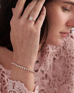 Round Brilliant Lab Grown Diamond Bracelet IGI Certified 10K 14K 18K Yellow <b>Rose</b> White <b>Gold</b> Luxury Fine Jewelry Customizable - Product Image 2