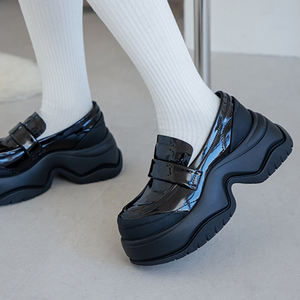 Mocassins à plateforme en PU pour femme Ann'S, semelle épaisse, talon de 6,5 cm, doublure de talon rembourrée, soutien de la voûte plantaire, chaussures décontractées et tendance - Product Image 1