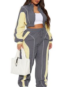 Nouveau design de veste respirante pour femmes coupe-vent de survêtements vente en gros de haute qualité avec logo imprimé ensemble coupe-vent d'extérieur pour femmes - Product Image 5