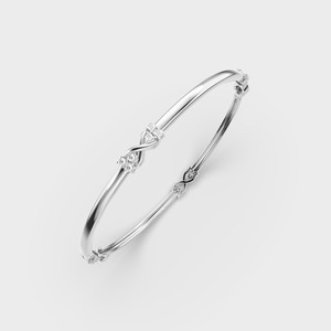 IGI Certified Lab Grown Round Diamond Infinity Knot <b>Bangle</b> <b>Bracelet</b> in 9K Yellow / White / Rose Gold - Product Image 2