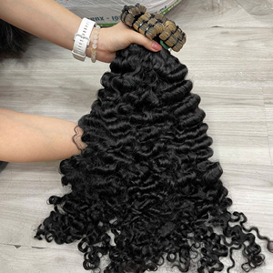 Ofertas increíbles: Extensiones de cabello natural negro birmano rizado, 100% vietnamitas, con cinta adhesiva, sin enredos, sin caída, súper sedosas. - Product Image 2