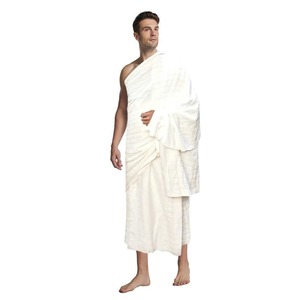 Conjuntos de Ihram de la Mejor Calidad, Personalizados, 100% Algodón, Transpirables, Ligeros, Elegantes, Antiestáticos, para Hombre, Largo hasta el Tobillo, para Hajj y Umrah - Product Image 5