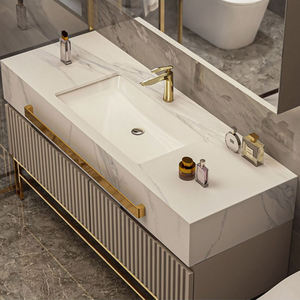 Bois massif moderne illuminé LED miroir salle de bain piédestal armoire double évier mural vanité meubles entrepôt maison bar - Product Image 5