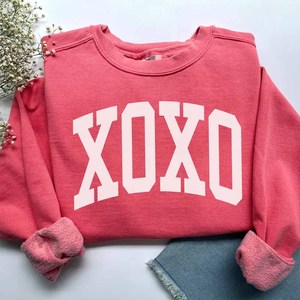 XOXO Premium <b>Mock</b> <b>Neck</b> Cotton Fleece Sweatshirt Women Men Ladies Unisex Leopard Print Polka Dot Tackle Twill Pullover - Product Image 3