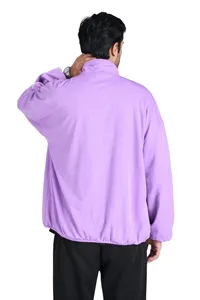 Chaqueta Deportiva Lila para Hombre, Personalizada con Cierre, Ropa Deportiva Informal, Chaqueta de Entrenamiento Atlético con Cuello Alto, Tejido Ligero, Marca Privada - Product Image 3