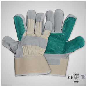 Gants de travail en cuir blancs et rouges, longueur poignet, élastiques, pour sports de plein air, hiver, style uni - Product Image 2