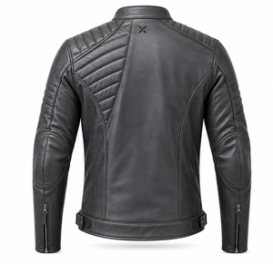 Chaqueta de Motocicleta Híbrida Acolchada de Cuero |   Marrón carbón Borgoña |   Fabricante OEM ODM |   Diseño de Calidad Premium |   Transpirable - Product Image 3