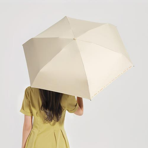 Women's Manual Portable Mini 190T 6-Rib Five-<b>Folding</b> Pongee Material Umbrella Custom Logo Gift Box-Modern Sun Protection Travel - Product Image 3