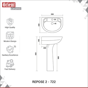 Distribuidor Confiable que Vende Artículos Sanitarios de Buena Calidad Hechos en India, Lavabo de Cerámica Duradero de Color Blanco para Uso en el Hogar y Hoteles - Product Image 3