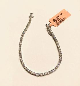 Conjunto de Pulseras Unisex Clásicas con Corte Brillante, Plata de Ley 925, Moissanita, Baño de Rodio, para Compromiso, Boda, Eventos Glamurosos - Product Image 3