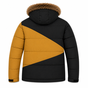Custom Made <b>Mens</b> Insulated <b>Puffer</b> <b>Jacket</b> Ripstop Shell Pullover Front Rubber Logo Patch Water Repellent <b>Hooded</b> Winter - Product Image 3