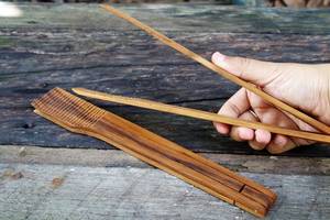 Teak Wood Salad <b>Tongs</b> Elegant Housewarming & <b>Kitchen</b> Gifts for Buyers - Product Image 3