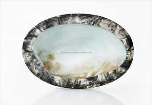 Bol incrusté de résine de luxe avec coquille naturelle Vaisselle décorative élégante - Product Image 2