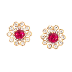 Asscher Cut Stud Earrings-24K Gold Plated Stainless Steel Classic Number Jewelry - Product Image 3