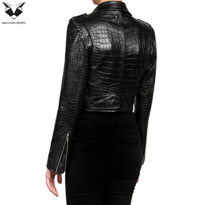OEM ODM Highest Quality Women Sheep Skin Textured <b>Leather</b> Slim Fit <b>Long</b> Sleeve Studded Design Black Customized Outerwear <b>Jackets</b> - Product Image 5
