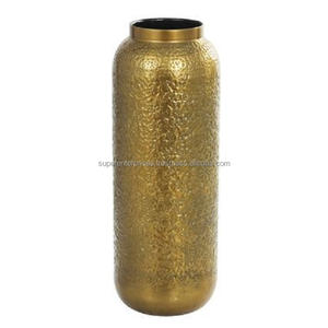 แจกันและกระถางทองเหลืองทรงกระบอกยาวล่าสุดแจกันดอกไม้สีทองทองเหลืองของเก่า - Product Image 3